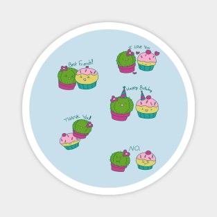 Cactus and Cupcake Sticker Sheet Magnet